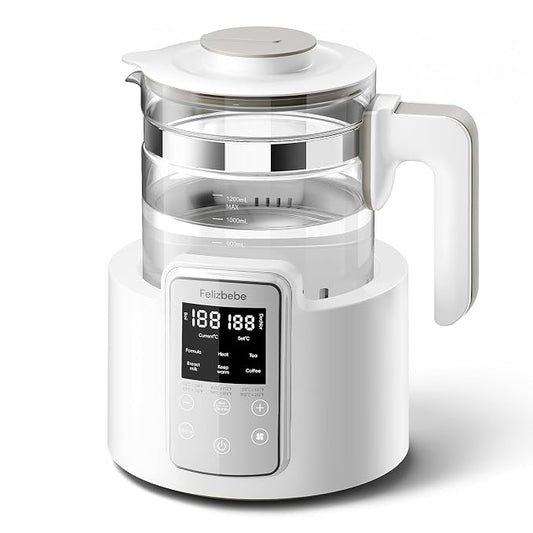 Instant Water Warmer, Baby Bottle Warmer with Faster Cooling Fan and LCD Display, Baby Milk Warmer, Electric Kettle with 6 Temperature Control Presets, Breastmilk Warmer, Boil Tea, Coffee
