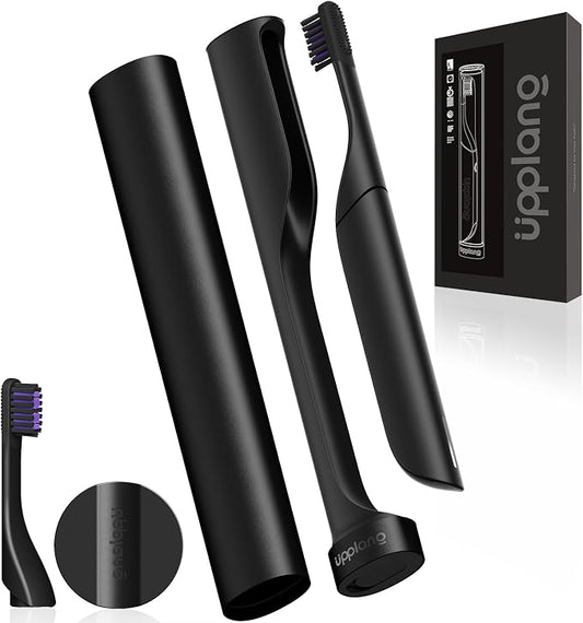 Electric Toothbrush, Portable Travel Sonic Toothbrush with Protective Case USB-C Rechargeable, Neutral Comfort Bristles, Waterproof, Smart Timer, Compact for Daily Use (Black)