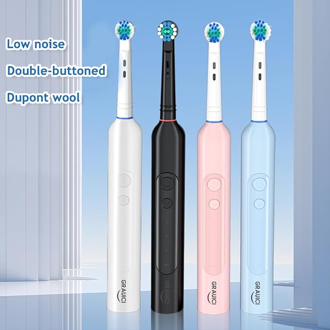 Deep Clean Rechargeable Electric Powered Toothbrush, Rechargeable Electric Toothbrush with 8 Brush Heads,Pressure Sensor to Protect Gums