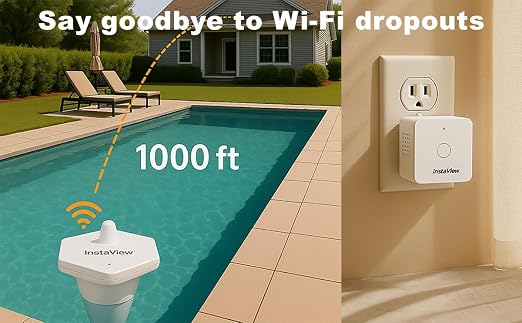 Pool Thermometer Floating Easy Read with Phone App – App Alerts, Accurate Long-Range 1K ft WiFi Wireless Digital Swimming Pool Water Thermometer for Indoor Outdoor Pools, Hot Tubs, Aquarium and Fridge