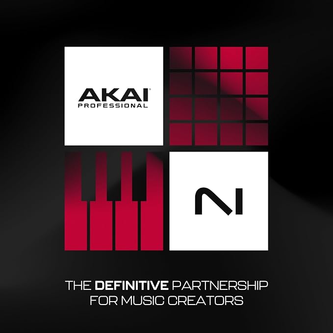 Akai Professional MPK Mini IV USB-C MIDI Keyboard Controller for Beginners and Producers - MPC Drum Pads, 360° Knobs, Pitch and Mod Wheels, Production Software, Native Instruments Sound Package, Black