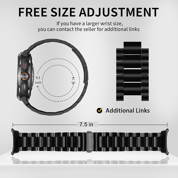 GOLDTOLUCK No Gap Stainless Steel Band Compatible with Samsung Galaxy Watch 8 7 6 5 4 Classic FE Pro Ultra 40mm 44mm 46mm 43mm 47mm 45mm 42mm Replacement Men Women Milanese Metal Elegant Casual