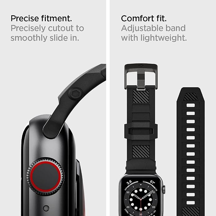 Spigen Rugged Band Designed for Apple Watch Band Compatible with Ultra 3/2/1 49mm, Series 11/10 46mm, 9/8/7 45mm, SE2/SE/6/5/4 44mm, 3/2/1 42mm
