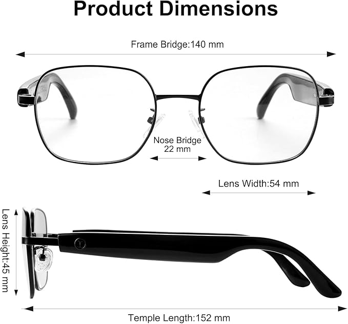 Smart Glasses for Women Men, Intelligent Touch, Anti-Blue Light Bluetooth Glasses with Speakers, Polarized Sunglasses with Photochromic Lenses, Multifunctional Audio Glasses for Indoor & Outdoor