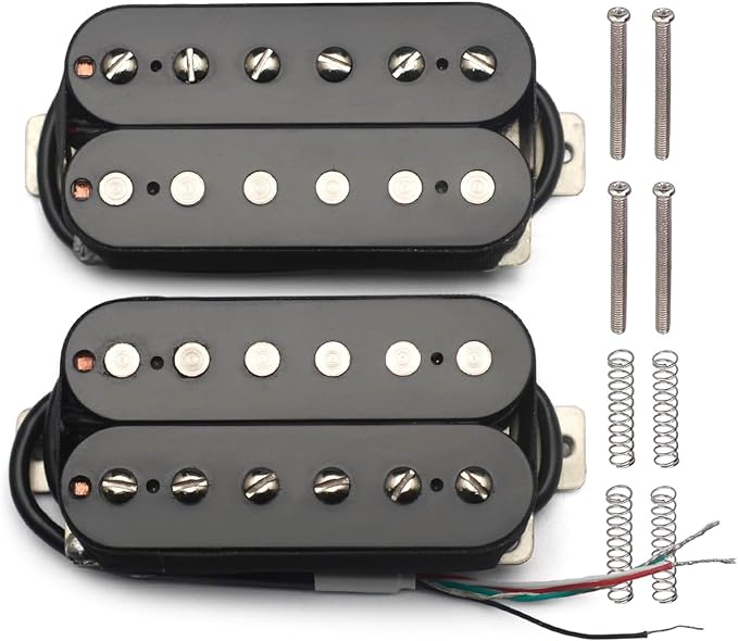 SAPHUE Alnico 2 Electric Guitar Pickup N-50 7-8K/B-52 8-9K Humbucker Alnico II Pickup Double Coil Pickup Guitar parts (Black)