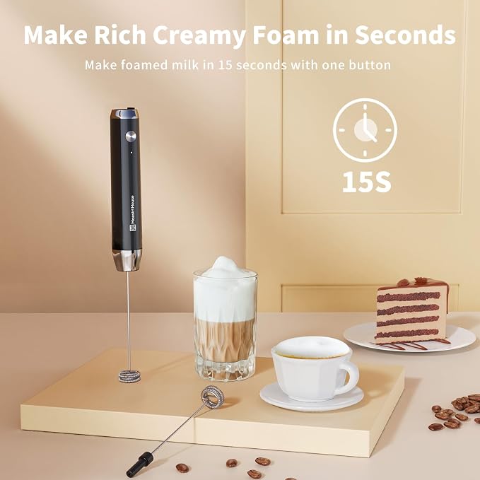 Maestri House Rechargeable Milk Frother & Whisk Hook