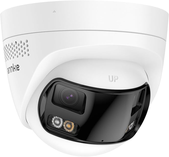 ANNKE FCD600 PoE Security Camera Outdoor with Dual-Lens 180° Filed of View, 6MP IP Surveillance Camera Support Color Night Vision, Person/Vehicle Detection, Two-Way Talk, Built-in SD Card Slot