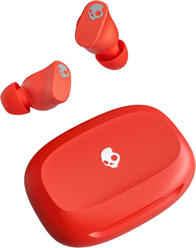 Skullcandy Smokin’ Buds 360 Wireless Earbuds, Bluetooth Headphones, Noise Isolating Fit, Up to 20 Hours Battery, IPX4 Sweat and Water Resistant, Microphone for iPhone Android - Plasma