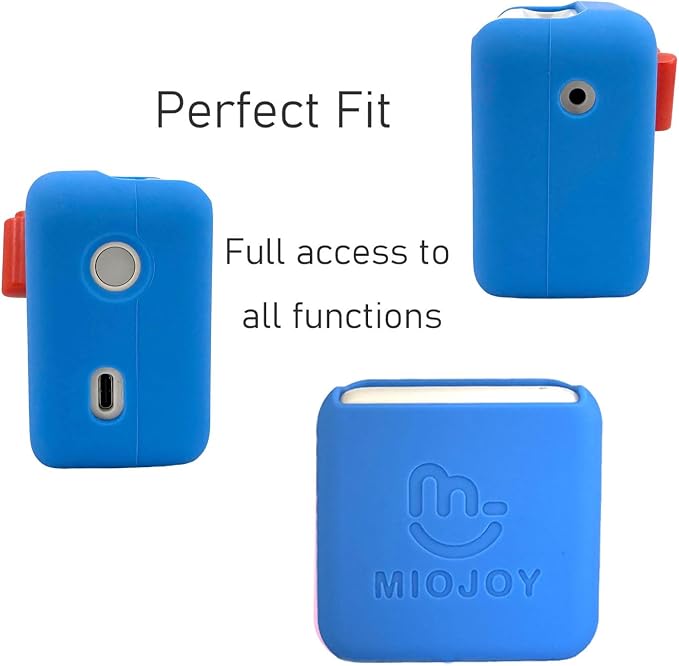Silicone Cover and Travel Case Compatible with Yoto Mini with Headphones, Hard Carrying Case with Shoulder Strap and Adventure Jacket Accessories Set for Yoto Mini, Royal Blue