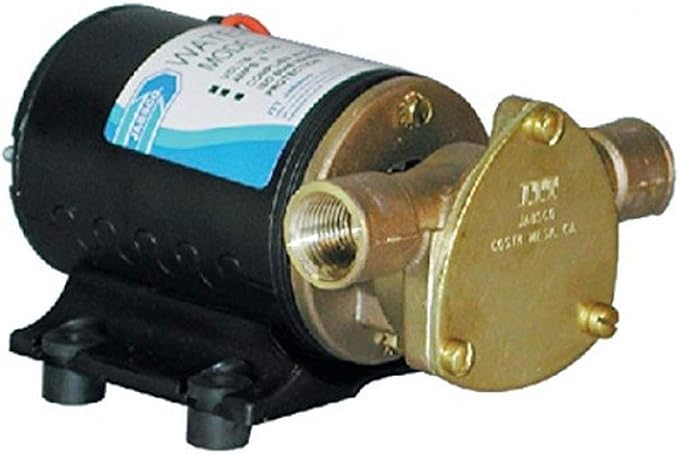 Jabsco 18660 Series Marine Water Puppy Bilge/Sump Flexible Impeller Pump 6.3 GPM, 12-Volt, 15-Amp Non-CE, 1/2" NPT Ports