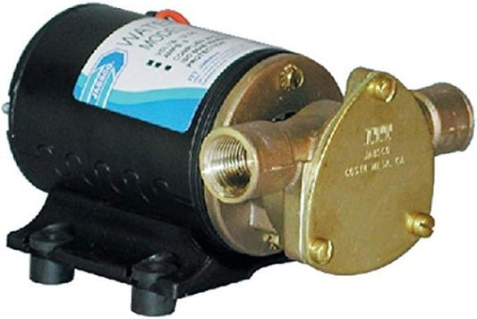 Jabsco 18660 Series Marine Water Puppy Bilge/Sump Flexible Impeller Pump 6.3 GPM, 12-Volt, 15-Amp Non-CE, 1/2" NPT Ports