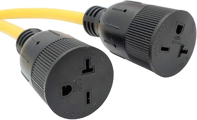 Parkworld 60493 NEMA 6-15 Splitter, 6-15P to (2) 6-15R (T-Blade Female Also for 6-20R Adapter) 250V, 20A, 5000W, 3 Feet