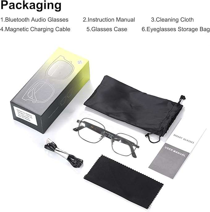 Smart Glasses for Women Men, Intelligent Touch, Anti-Blue Light Bluetooth Glasses with Speakers, Polarized Sunglasses with Photochromic Lenses, Multifunctional Audio Glasses for Indoor & Outdoor