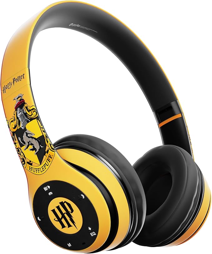 Harry Potter Hufflepuff Bluetooth Headphones with Built in Mic | Officially Licensed Wireless Headphones, Foldable Headset | Harry Potter Gifts for Women, Men, Teens, Kids & All Fans of Hufflepuff