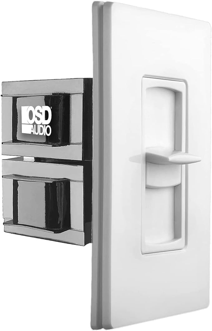 OSD Audio 300W Sleek, Modern, Minimalist Design in Wall Volume Control, Slider White Impedance Matching SLS300