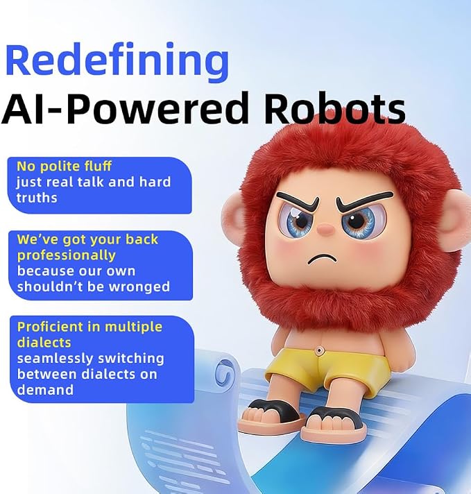 AI Interactive Doll, AI Robot Voice Representation Toy with Multilingual Support, Emotional Interaction for Adults