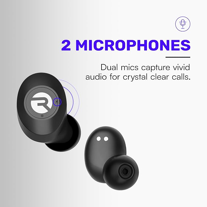 Raycon Everyday Bluetooth Wireless Earbuds with Microphone - Active Noise Cancelling, Sweat & Water-Resistant Earphones, Ear Buds Wireless Bluetooth Up to 32 Hours Playtime (Purple)