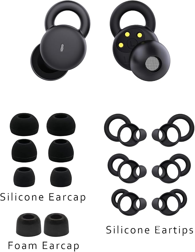 Smallest Invisible Sleep Earbuds Comfortable Noise Blocking Wireless Headphones for Sleeping Bluetooth Flat Ear Buds for Side Sleepers,Tiny Hidden Buds for Work Sports (Black)