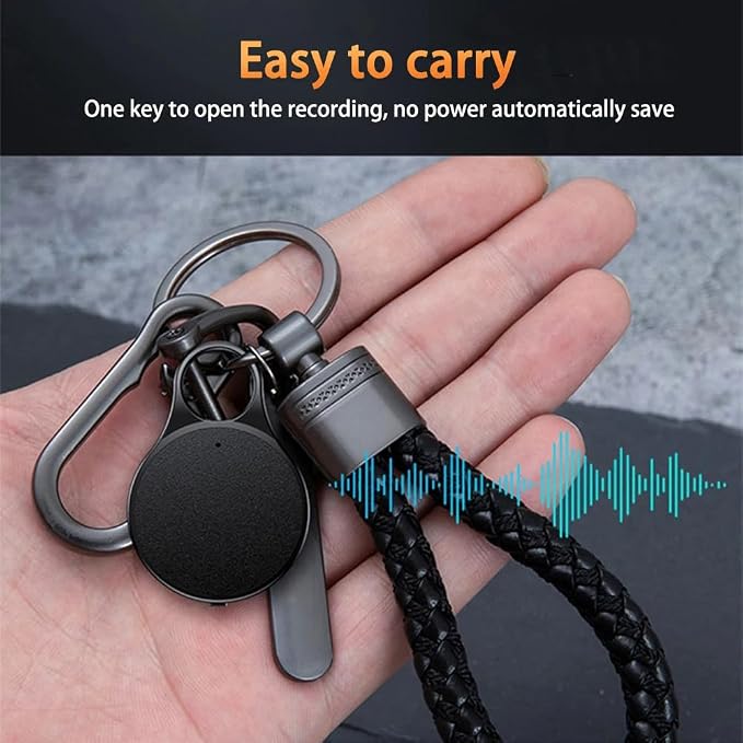 Mini Digital Voice Recorder Keychain 32GB, Voice Activated Recorder with 20 Hours Continuous Recording, Noise Reduction Audio Recorder Dictaphone MP3 Player for Lectures, Meetings, Class, Interviews