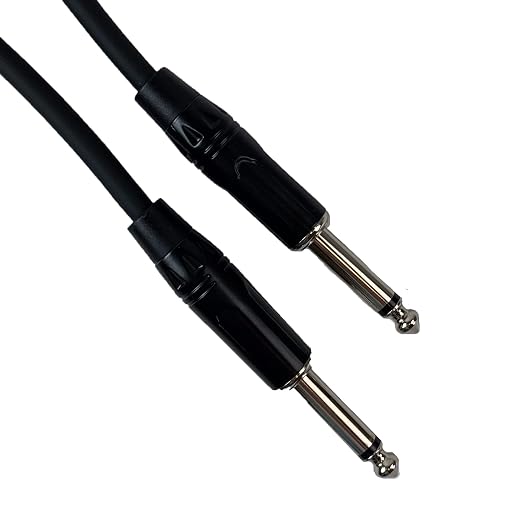 Gearlux Instrument Cable/Guitar Cable, 1/4 Inch, Straight to Straight, Black, 25 Feet - 3 Pack