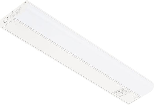 GETINLIGHT 18-inch Hardwired Only 3 Color LED Under Cabinet Lighting, Selectable 3000K/4000K/5000K, Dimmable, Matte White Finished, ETL Listed, IN-0201-12-WH-345K