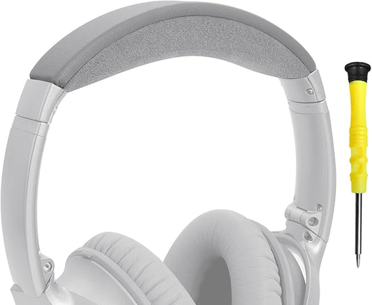 GEVO Headband Cover for Bose QC35 & QC35 ii (QuietComfort 35 II) & QC45 (QuietComfort 45) Over-Ear Headphones, Replacement Headstrap Pad Repair Part, Easy DIY Installation with Tool - Silver