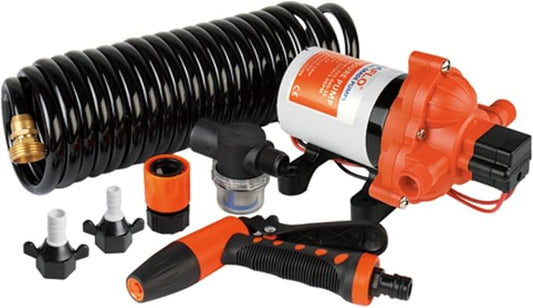 SEAFLO 33 Series Washdown Deck Wash Pump Kit - 12V DC, 3.0 GPM, 70 PSI, Heavy Duty Pressure Switch, for RV, Boat, Marine, Yacht, Freshwater, and Saltwater Applications | 4-Year Warranty