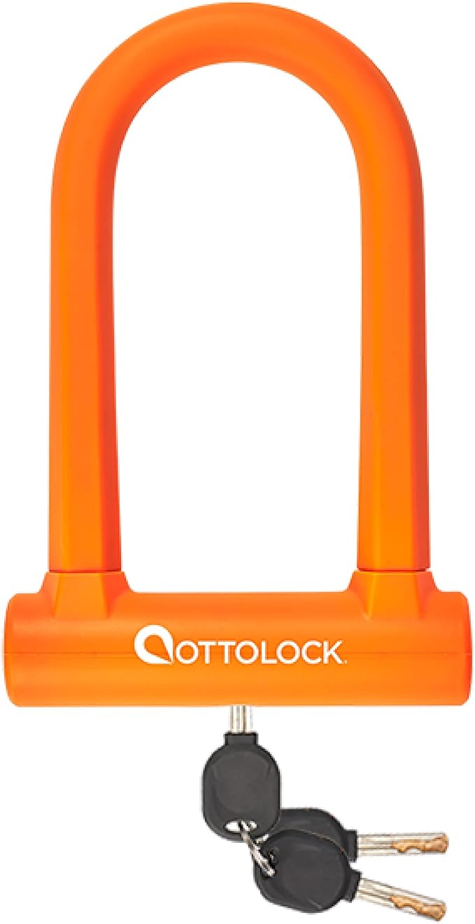 OTTOLOCK Sidekick Compact U-Lock – Lightweight Anti-Theft Bike Lock for Road, Mountain & Electric Bikes with Keys