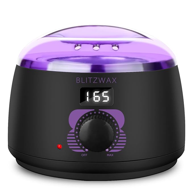 BLITZWAX Brazilian and Bikini Wax Pot for Women, Hard Waxing Warmer for Face, Legs and Body, At Home Hair Removal Machine, Beginner Friendly, Digital Fast Heating, 16oz Capacity