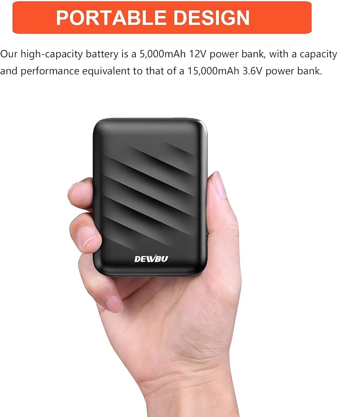 DEWBU Power Bank 12V Battery with Intelligent Led Display Battery Charger for Heated Jacket, Outdoor Electric Heating Coat, iPhone, iPad, Samsung Galaxy, Android, and Other Smart Devices