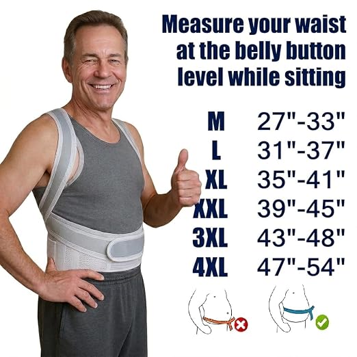 The Natural Posture Posture Corrector for Men and Women - Lumbar Back Brace and Shoulder Straightener - Helps Provide Lower Back Support and Relief - Adjustable, Comfortable and Easy to Wear