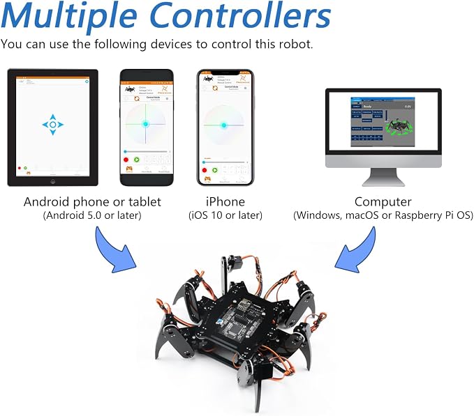 Freenove Hexapod Robot Kit (Compatible with Arduino IDE), Walking Crawling Twisting, App Remote Control, Servo STEM Project