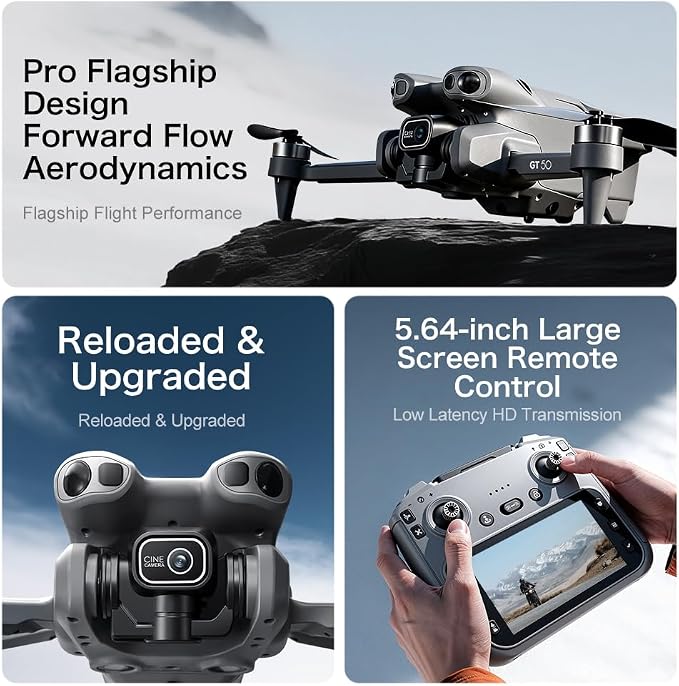 RC Drones with HD Camera for Adults, Brushless Motor Follow Me Foldable FPV RC Quadcopter with Screen Remote Controller, Optical Flow Positioning Headless Mode One Key Takeoff/Landing Lightweight Under 249g Drone Birthday Gifts for Beginners Drones wit...