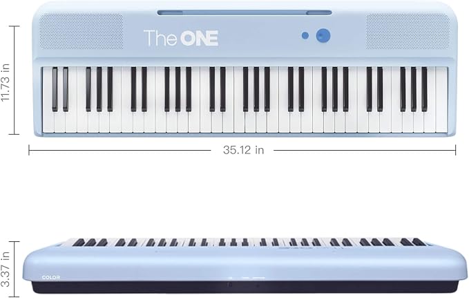 The ONE Smart Keyboard COLOR 61 Keys Piano Keyboard, Music Keyboard with 256 Timbres, 64 Polyphony, 2 Speakers, Built-in LED Lights and Free Apps (Blue)