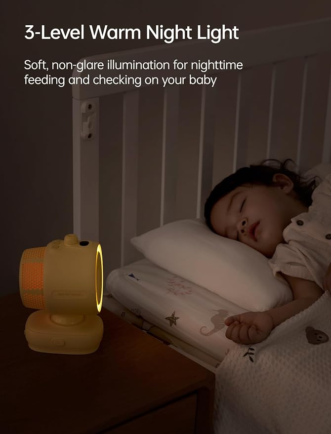 JISULIFE Chic Stroller Fan 2026-Baby Cool Helper: Smart 120° Auto Oscillation with 100 Speeds, 21H Super-Long Battery, Portable Baby Fan for Crib, Stroller & Bedroom, Gift for Moms-Yellow(Clip)
