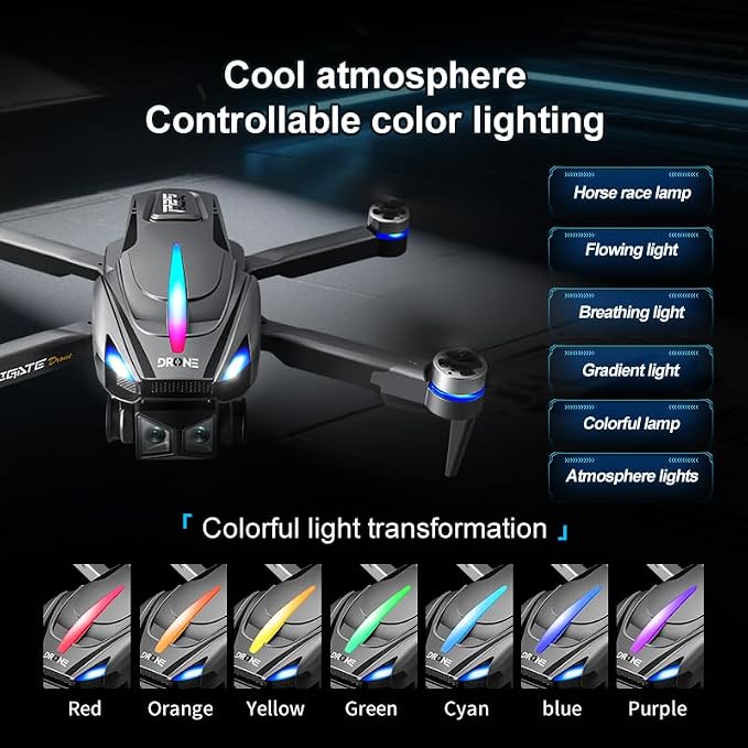 Drone with Camera 1080P HD, Brushless motor FPV Foldable Drone for Adults ，One-Key Take Off/Landing, Intelligent obstacle avoidance，360° Flips, Headless Mode，Optical Flow Positioning