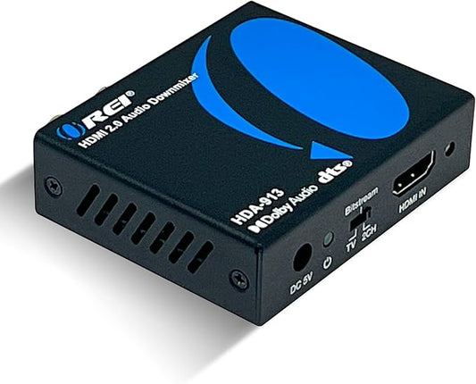 OREI 4K HDMI Audio Decoder Extractor, Downmix Audio Decoding DTS to Analog 3.5mm Jack Support Headphone/Speaker L/R Outputs or Optical SPDIF (HDA-913)