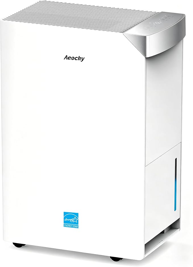 AEOCKY 5500 Sq.Ft 105 Pint/D Energy Star Version 6.0 Dehumidifier, Smart Compressor Dehumidifier with Drain Hose, Intelligent Humidistat,for Basement,Bedroom,Home,Bathroom