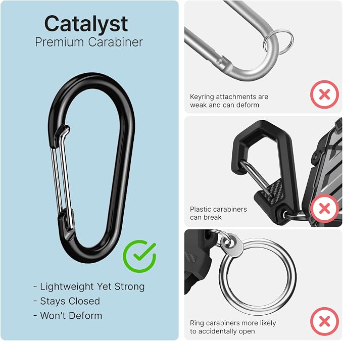 Catalyst Case for AirPods Pro 3, Waterproof IP67 & Drop-Proof Silicone Case Cover for Apple Airpod Pro 3, Wireless Charging Compatible, One-Piece Design with Carabiner for Active Lifestyles