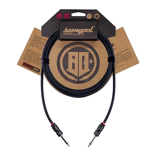 20ft Guitar Cable, 1/4 Inch Straight/Straight Instrument Cable, Electric Cord Guitar Amp Cord for Bass Amp and Instruments (GT.Bee Black)