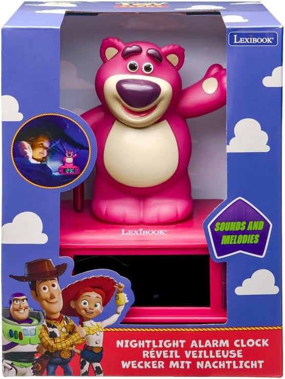 Lexibook, Lotso Alarm Clock, Toy Story 6 Ringtones, Sound Effects, Backlit LCD Display, Snooze Function, RL800TS1