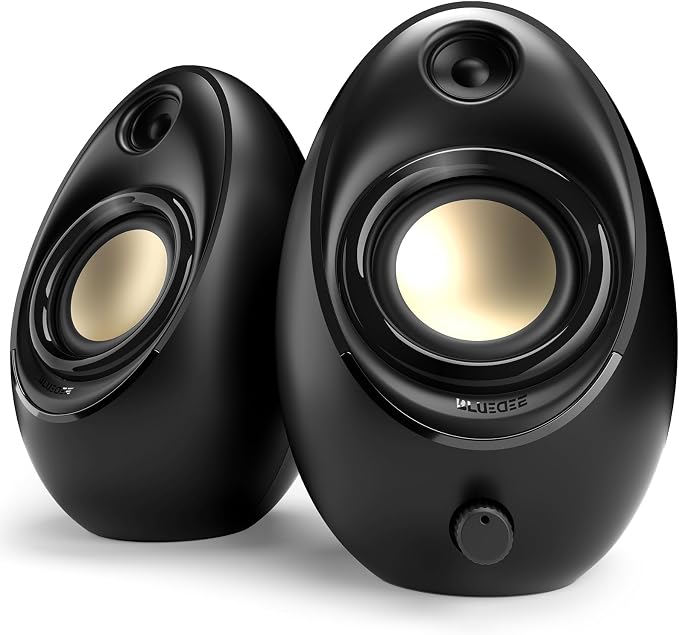 Bluedee Computer Speakers for Desktop PC, 20W Peak Power Bluetooth 5.4 USB/USB-C Powered PC Speakers with 8 RGB Effects, Plug & Play Clear Stereo Sound with Enhanced Bass for Desktop, Laptop
