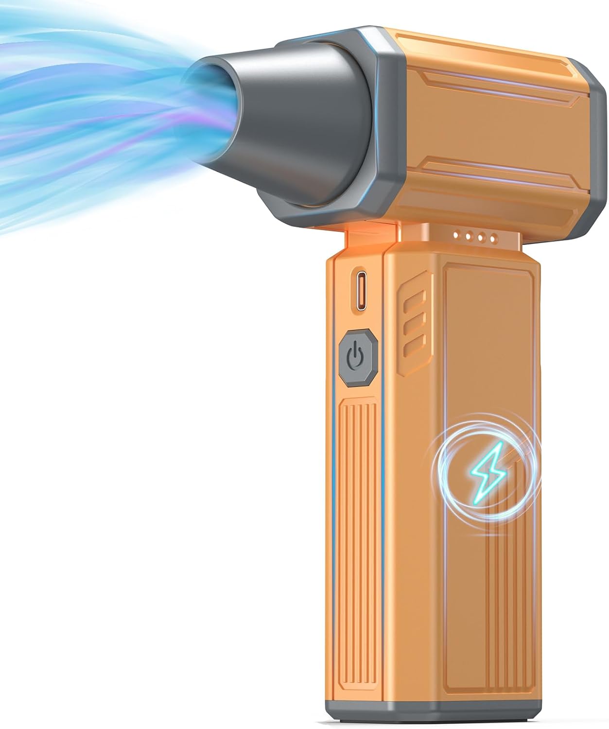 Compressed Air Duster,130000RPM Electric Duster,Stepless Speed Mini Air Blower,Replace Canned Air Duster,Cordless Rechargeable Jet Fan Blower for Keyboard Computer Car Cleaning Dry-Yellow