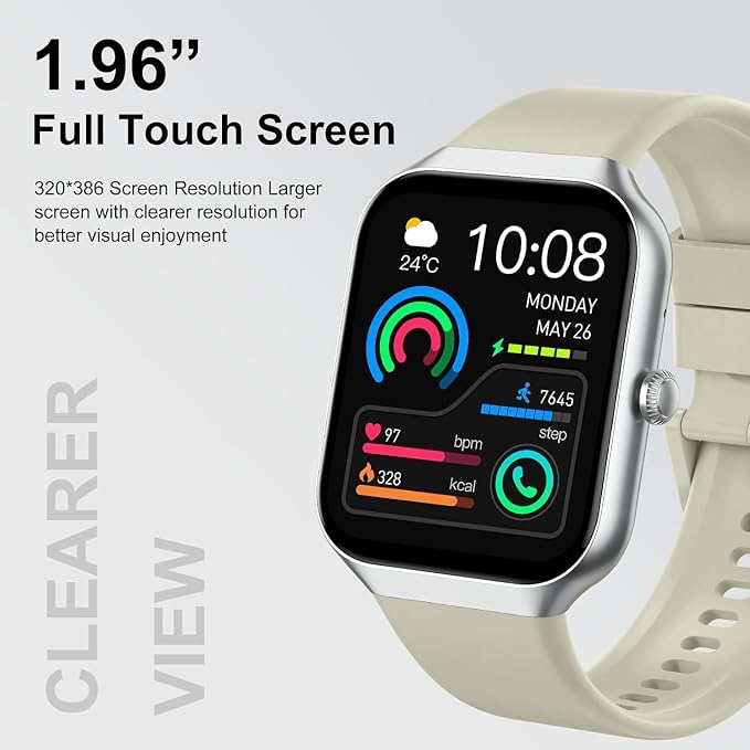 Smart Watch 2026 NEW 1.91" Smartwatch for Men Women(Answer/Make Call),Fitness Watch with 110+ Sport Modes, Reloj Inteligente with Sleep Monitor/Heart Rate/Step/Calories/IP68,for Android iOS, Beige
