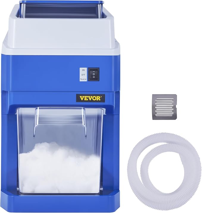 VEVOR Commercial Ice Shaver Crusher, 265lbs Per Hour Electric Snow Cone Maker with 4.4lbs Ice Box, 650W Tabletop Shaved Ice Machine for Parties Events Snack Bar, Home and Commercial Use