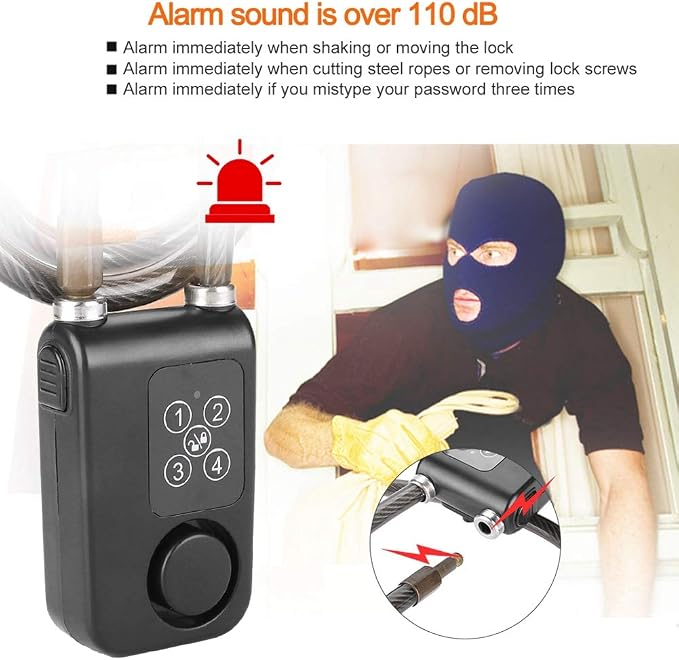 Lock -110dB Smart Password Lock Anti-Theft Alarm Lock Smart Lock