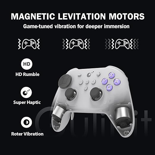 GuliKit TT MAX Bluetooth Gaming Controller for Switch 2/Switch/PC/Android/iOS, Ultra-Fast Gamepad with Adjustable TMR Joysticks, Hall & Micro Triggers, 4 Rear Paddles, Switch 1/2 Wake-Up & Multi-functional Adapter