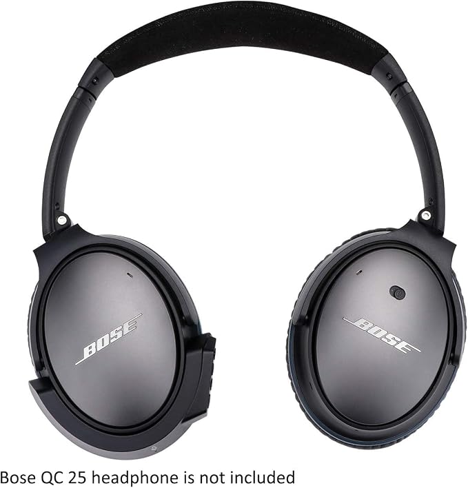 Upgraded aptX Wireless Bluetooth Adapter for Bose QuietComfort 25 QC 25Headphones with Mic/Volume Control, Black