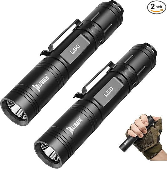 WUBEN L50 Flashlight 1200 High Lumens Tactical Flashlight Pocket Rechargeable Flashlight IP68 with 5 Mode Flash Light, LED Tail Switch Flash Light for Emergencie Camping Home Inspection Repair