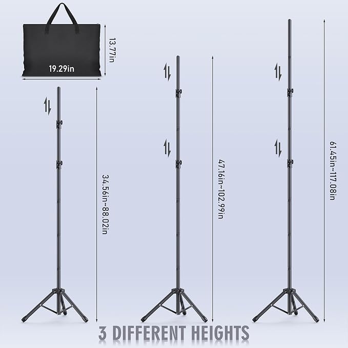 Backdrop Stand Kit - 6 Widths, 10x10ft Adjustable Background Stand for Parties & Studio Photography